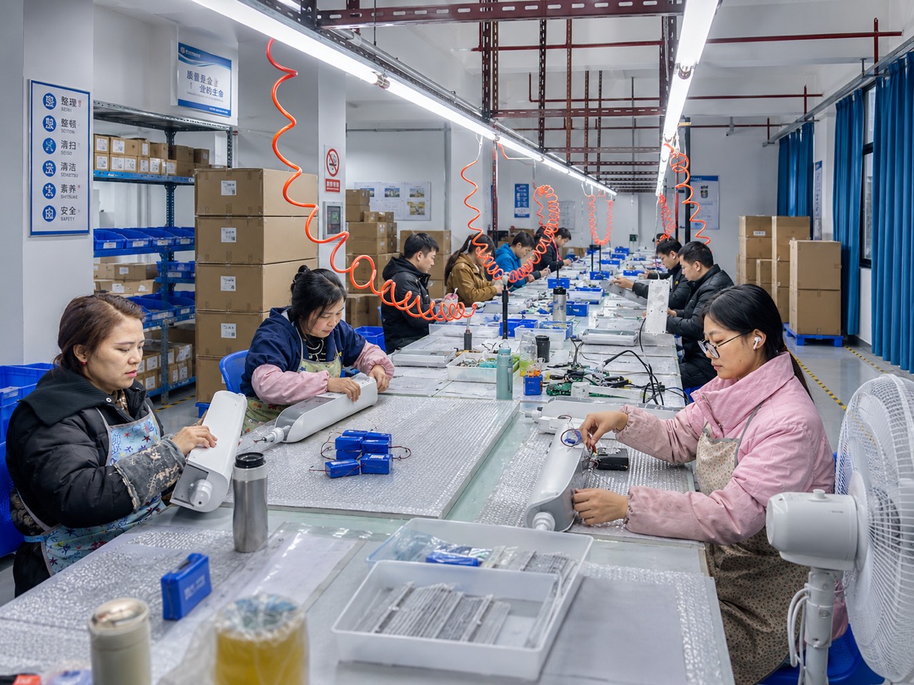 ZIGWO rechargeable fan production floor in Huizhou